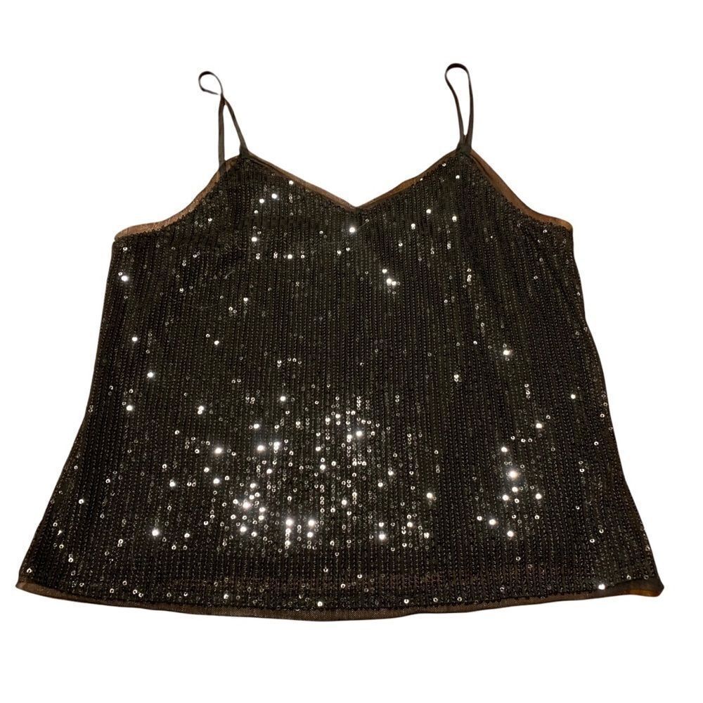 Ellison Black Sequins Tank Sz Small